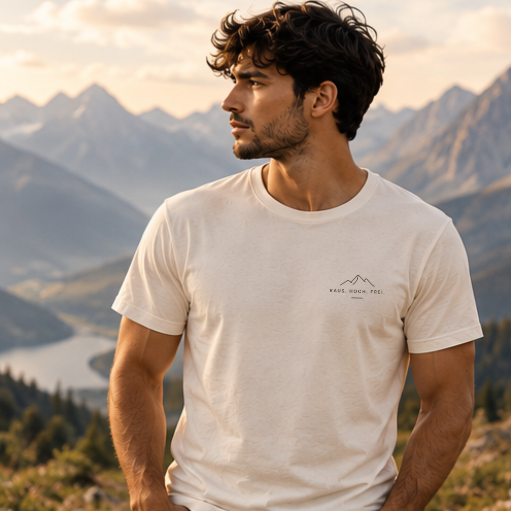RAUS. HOCH. FREI. - Premium T-Shirt