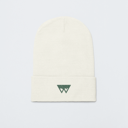 Beanie Logo Natur/Grün