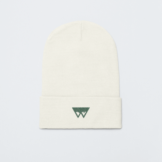 Beanie Logo Natur/Grün