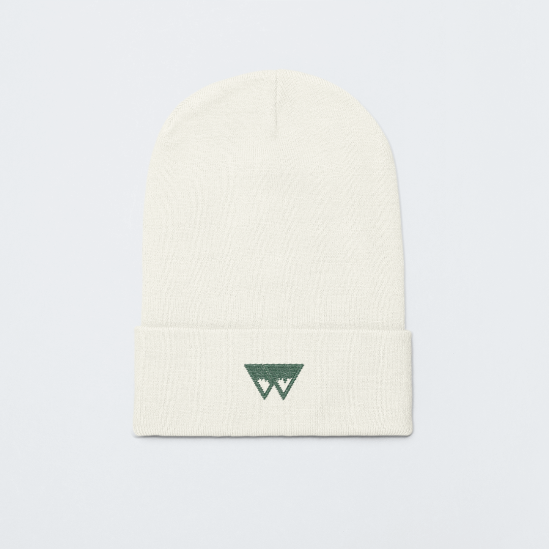 Beanie Logo Natur/Grün